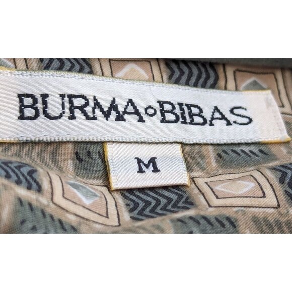 Burma Bibas 60 Singles Cotton Lawn Shirt Men Size M Green Check Pattern Cotton - Picture 7 of 11